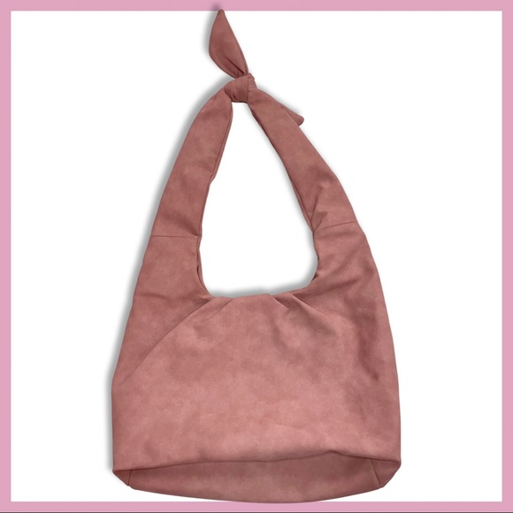 American Eagle Outfitters Handbags - American Eagle Pink Faux Suede Purse with Bow